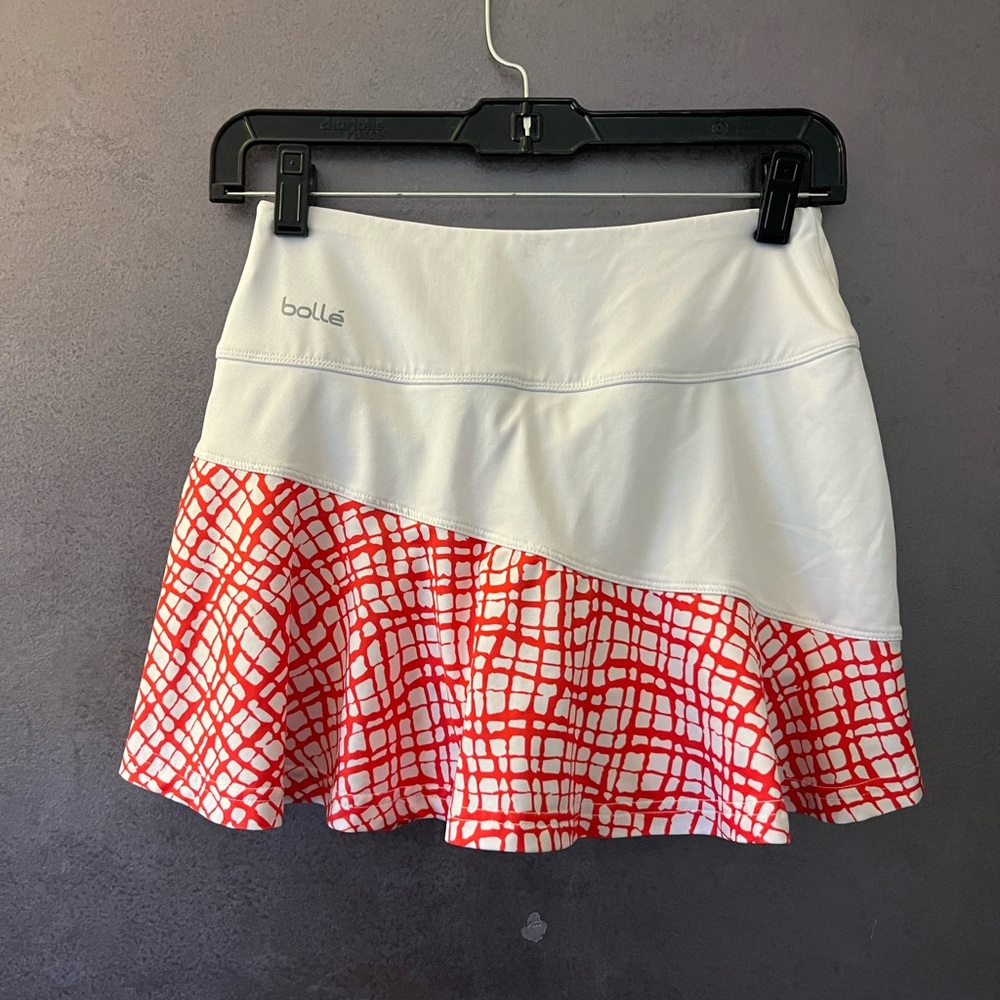 Bolle Mini Skirt with Red and White Pattern
